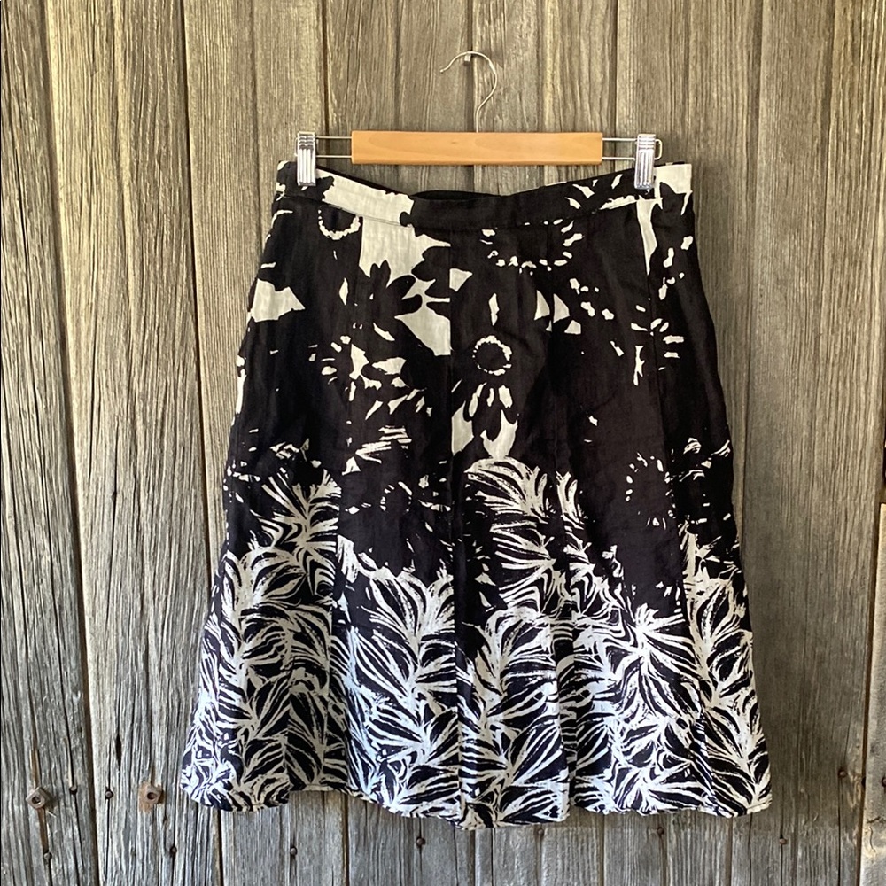 Coldwater Creek A-Line Knee-Length Skirt Black and White